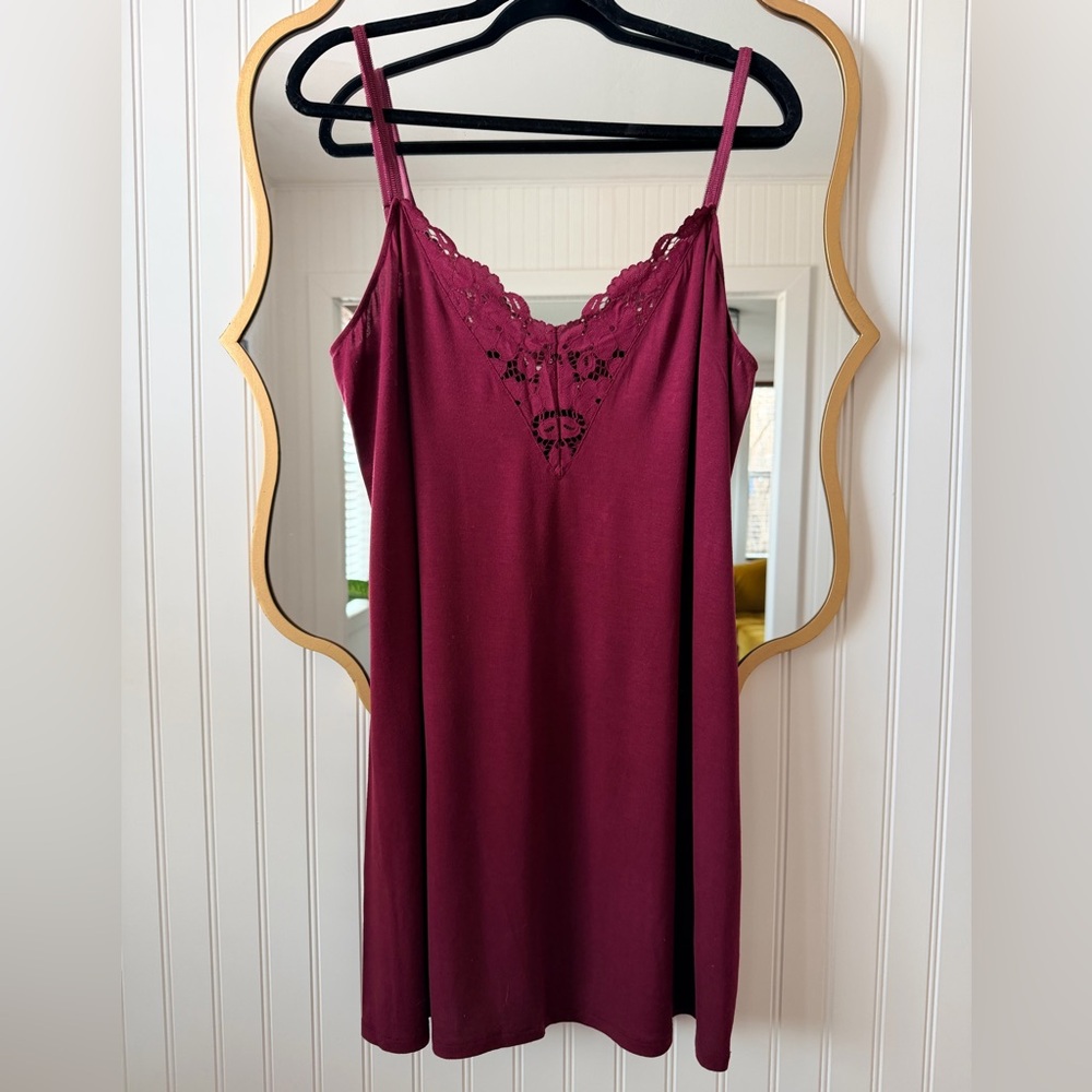 Eberjey Deep Red Lace Chemise
